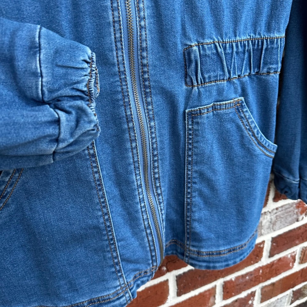 Knox Rose Blue Denim Zip-Front Jacket - Picture 4 of 12